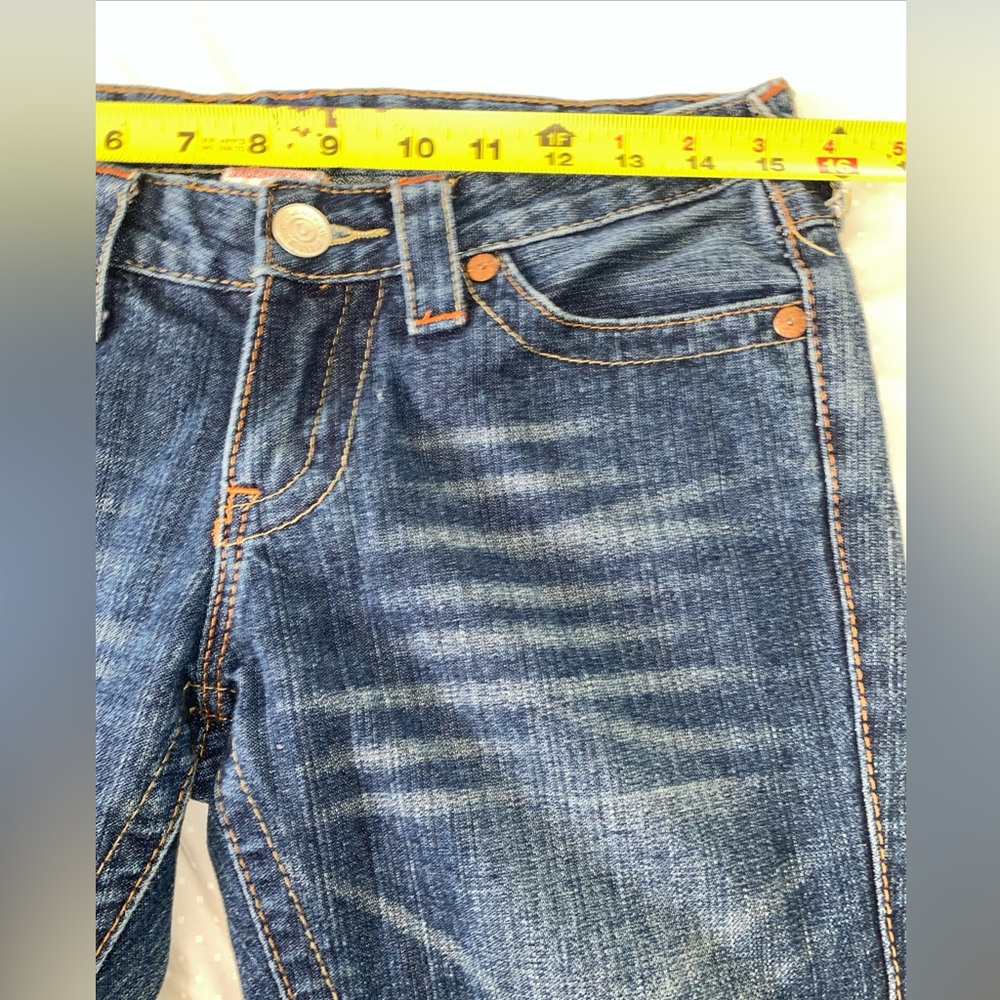 True Religion Joey Godiva Jeans Embroidered Floral Wide Leg Vintage Womens 27 - Picture 6 of 10